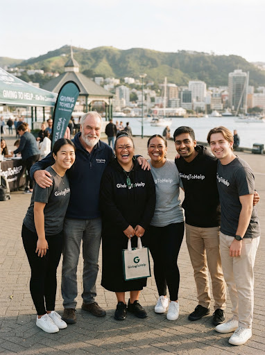 Kiwi volunteers supporting GivingToHelp charity kaupapa in New Zealand